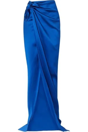 Balenciaga Maxi Skirts, female, , S, Electric Satin Wrap Skirt