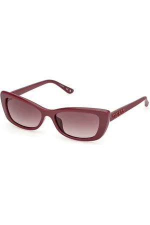 Guess Sunglasses, female, , 55 MM, Burgundy Sunglasses with Brown Lenses