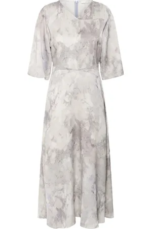 Gestuz Grey Marble Dress with V-Neck