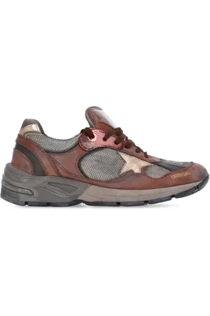 Golden Goose Sneakers, female, , 5 UK, Bordeaux Leather Trainers with Star Detail