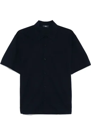 HERNO Short Sleeve Shirts, male, , M, Luxury Cotton Shirt Navy