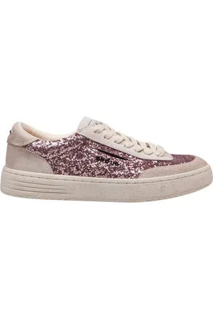 Ghoud Sneakers, female, , 8 UK, Pink Suede Glitter Trainers Lace-up