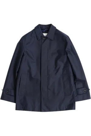 Burberry Trench Coats, male, , XL, Navy Gabardine Trench Jacket