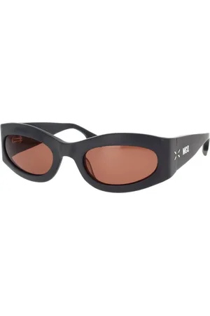 Alexander McQueen Futuristic Oval Sunglasses with Geometric Design