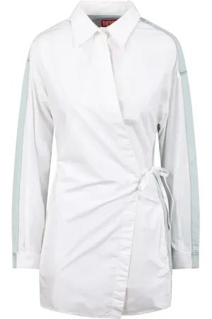 Diesel Wrap Dresses, female, , XS, Lace-Up Wrap Dress with Metal Logo