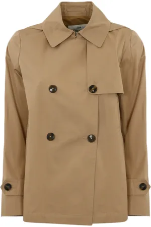 HERNO Trench Coats, female, , M, Camel Cotton Trench Coat with Hood