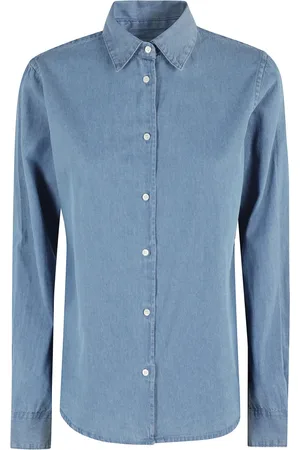 Aspesi Denim Shirt with Pointed Collar