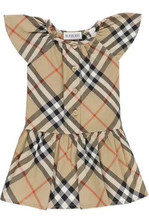 Burberry Dresses, female, , 18 M, Infant Cotton Dress with Tartan Pattern