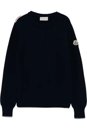 Moncler Sweatshirts, unisex, , 8 Y, Kids Logo Jumper Navy Knit