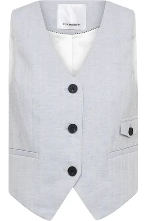 Co`Couture Vests, female, , XS, Lisacc Linen Tailor Vest Blazer