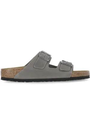 Birkenstock Sliders, male, , 7 UK, Leather Sandal Front Belts Fastening