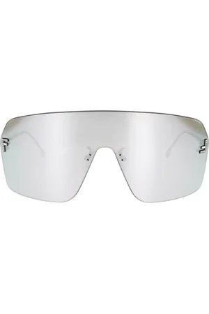 Fendi Sunglasses, unisex, , ONE SIZE, Crystal Shield Sunglasses with Silver Metal Frame