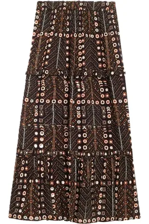 Isabel Marant Midi Skirts, female, , XS, Pleated Ruffle Skirt Elastic Waist