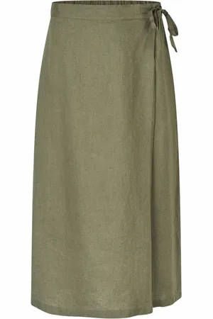 Masai Midi Skirts, female, , XL, Linen Wrap Skirt Classic Style