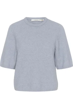 Gestuz Soft Tee with Half Sleeves Grey Melange