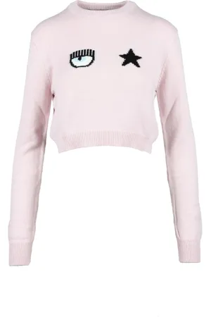 Chiara Ferragni Round-neck Knitwear, female, , L, Short Knit Jumper