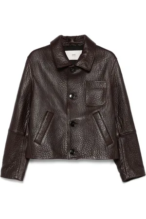 Ami Leather Jackets, female, , M, Leather Jacket with Pockets