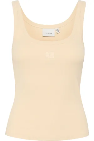 Gestuz Sleeveless Tops, female, , M, Logo Top 2.0 Butter