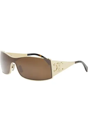 Céline Sunglasses, female, , ONE SIZE, Triomphe Sunglasses, Gold Frame, Brown Lenses