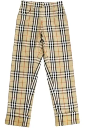 Burberry Straight Trousers, female, , W30, Check Pattern Straight-Leg Trousers