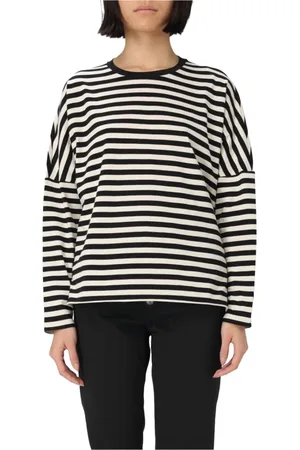 Dondup Long Sleeve Tops, female, , XS, Cotton Long Sleeve Asymmetric Top