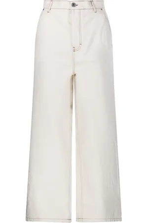Ami White Cream Wide Fit Jeans