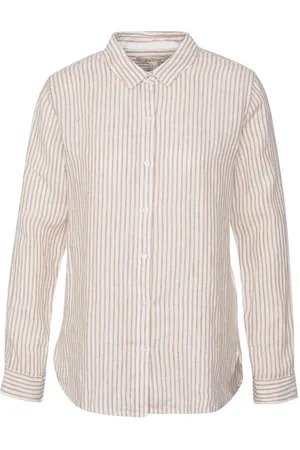 Barbour Shirts, female, , L, White and Linen Shirt