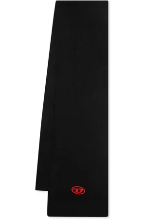Diesel Ribbed Scarf with Red Logo