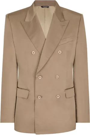 Dolce & Gabbana Blazers, male, , 2XL, Silk Double-Breasted Blazer with Peak Lapels