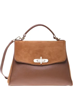 BALDININI Suede and tumbled leather handbag