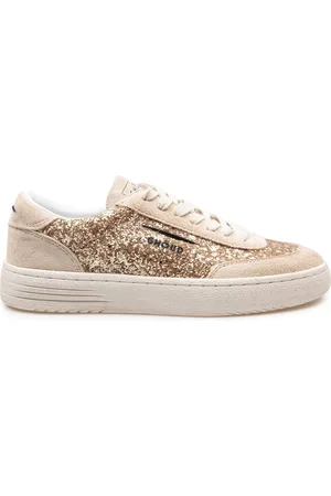Ghoud Sand/Gold Glitter Trainers Lace-Up Closure