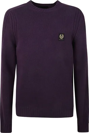 Belstaff Round-neck Knitwear, male, , 3XL, Dark Ink Wool Jumper