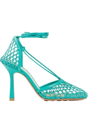 Bottega Veneta Turquoise Textile Sandal Rubber
