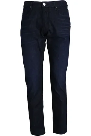 Emporio Armani Slim-fit Jeans, male, , W30, Dark Denim Jeans with Metallic Logo