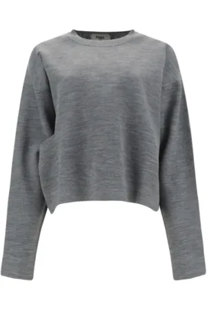 Fendi Monochrome Wool Crop Jumper