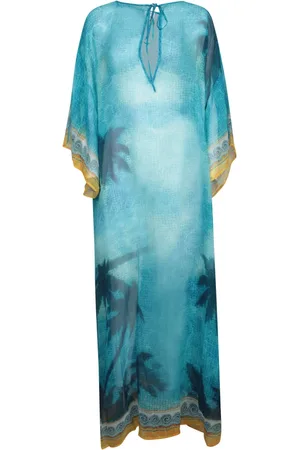 Casablanca Bohemian Palm Kaftan Dress