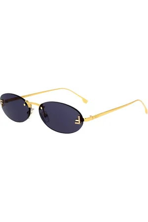 Fendi Sunglasses, unisex, , 54 MM, Blue Oval Sunglasses, Feminine Style