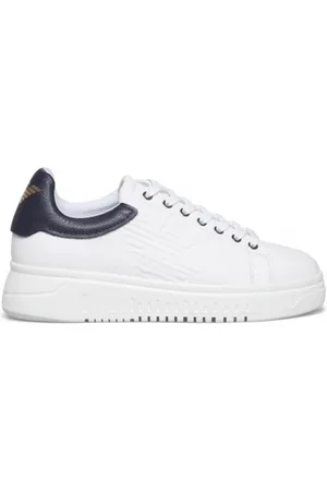 Emporio Armani Leather Sneaker with Maxi Logo