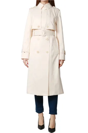 Elisabetta Franchi Gold Detail Coat with Logo Closure