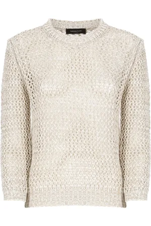 Fabiana Filippi Round-neck Knitwear, female, , S, Cotton Jumper with Perforated Details