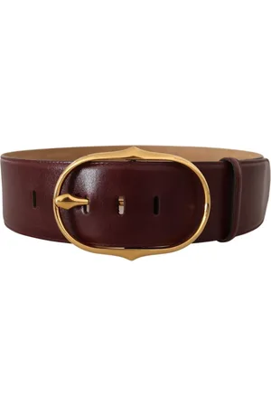 Dolce & Gabbana Elegant Leather Belt with Oval Gold Buckle