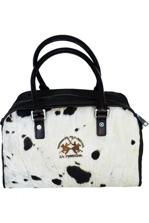 La Martina Handbags, female, , ONE SIZE, Brown Shoulder Bag with Animal Print Effect