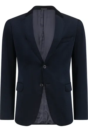 Emporio Armani Blazers, male, , M, Cotton Jacket with Lapel Collar