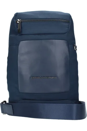 Piquadro Cross Body Bags, male, , ONE SIZE, Leather and Fabric Shoulder Bag Men
