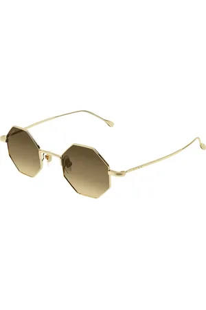 Gucci Sunglasses, unisex, , 41 MM, Hexagonal Sunglasses with Brown Lenses