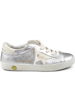 Golden Goose Sneakers, unisex, , 19 EU, Silver Leather Vintage Trainers with Iconic Star