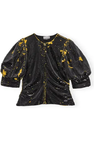 Ganni Sequin Zip Blouse
