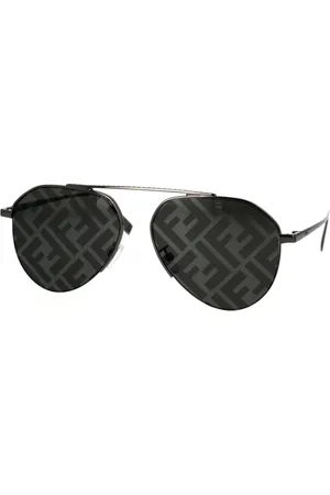 Fendi Sunglasses, unisex, , 57 MM, Glamour Pilot Sunglasses with Grey Mirrored Lenses