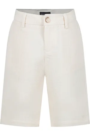 Emporio Armani Shorts, unisex, , 14 Y, Elegant Ivory Cotton Shorts with Eagle