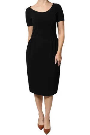 Emporio Armani Sheath Midi Dress with Logo Details